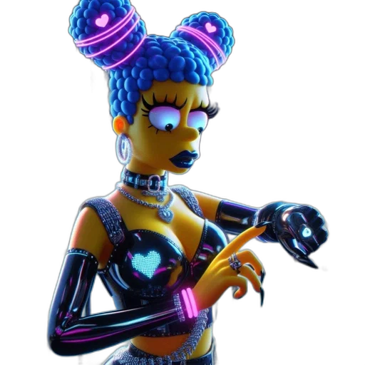 weapon, robot, staff, mask, cyberpunk, concept art, 3d render, vaporwave transparent PNG cut-out