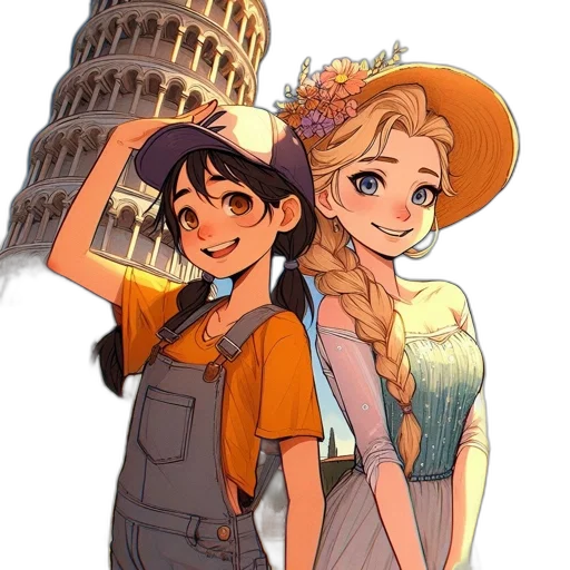 dress, hat, staff, crown, watercolor, cartoon, concept art, anime transparent PNG cut-out