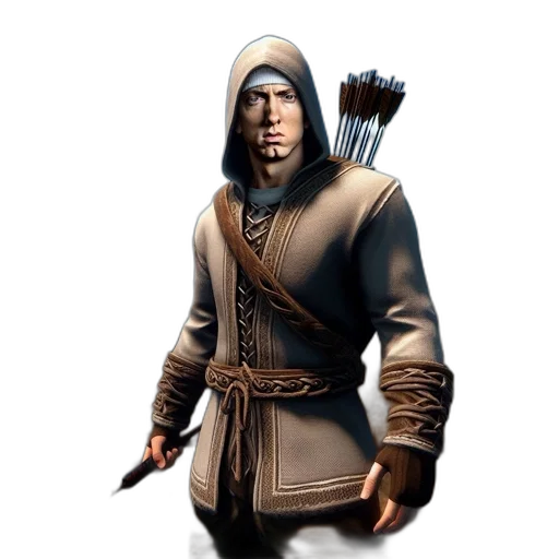 staff, jacket, sword, weapon, concept art, fantasy art, 3d render, pixel art transparent PNG cut-out