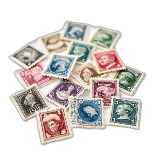 lot, stamps, stacked, together transparent PNG cut-out