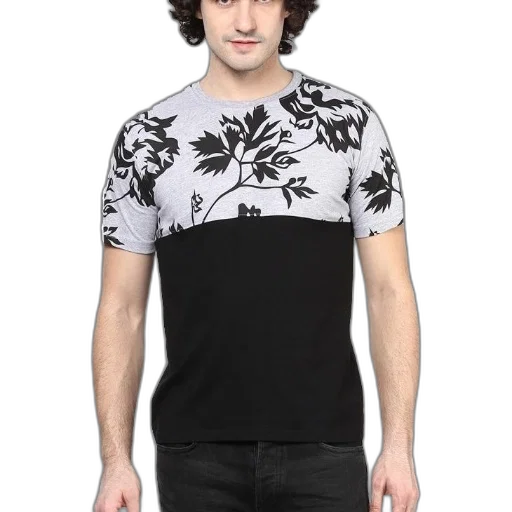 jacket, cartoon, photorealistic, monochrome, man, wearing, stylish, t-shirt transparent PNG cut-out