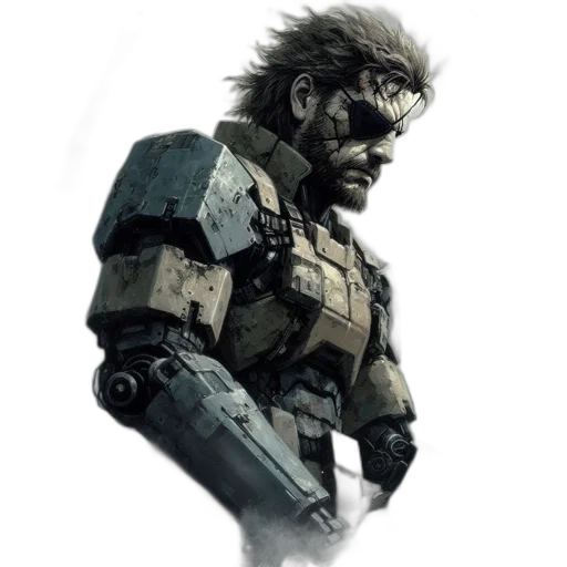 robot, face, concept art, cyberpunk, comic book art, pixel art, monochrome, man transparent PNG cut-out