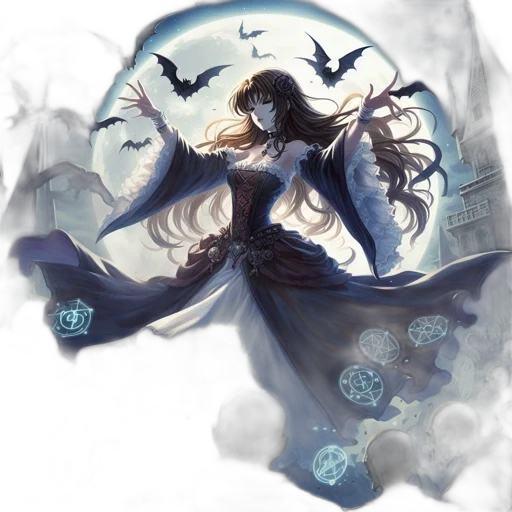 dress, mask, fantasy art, concept art, comic book art, watercolor, fog, underwater transparent PNG cut-out