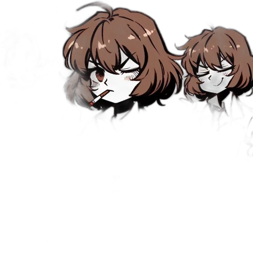 mask, face, creature, hair, concept art, anime, cartoon, pixel art transparent PNG cut-out