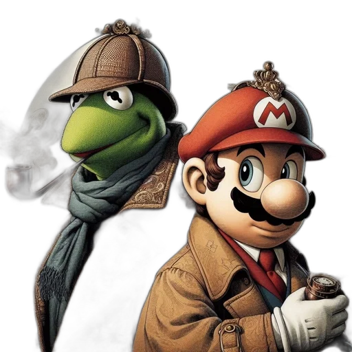 hat, mask, staff, concept art, photorealistic, 3d render, comic book art, fog transparent PNG cut-out