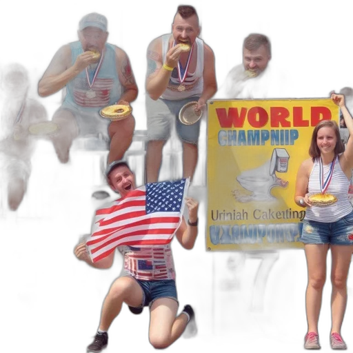 staff, people, stand, podium, outdoor, gathering, pie-eating, contest transparent PNG cut-out