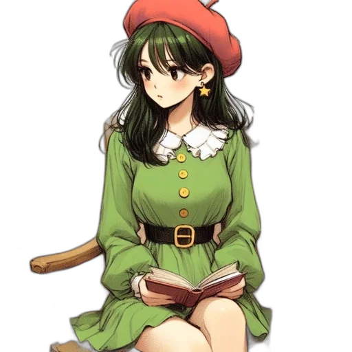 staff, hat, dress, weapon, pixel art, anime, fantasy art, concept art transparent PNG cut-out