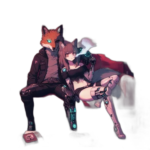 robot, mask, animal, weapon, cyberpunk, anime, concept art, pixel art transparent PNG cut-out
