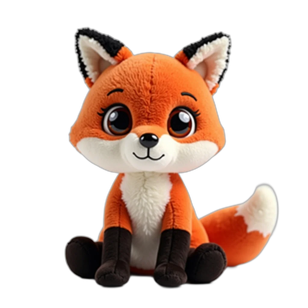 animal, staff, creature, 3d render, concept art, plush, toy, red transparent PNG cut-out