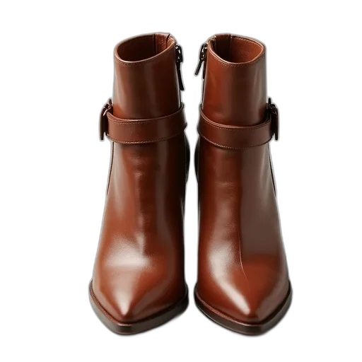 shoes, 3d render, photorealistic, earth tones, pair, brown, leather, ankle transparent PNG cut-out