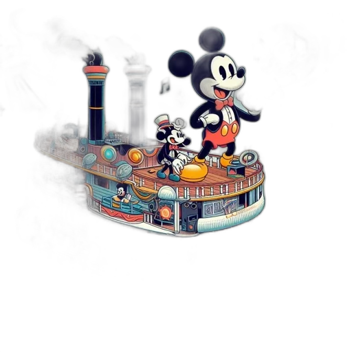 3d render, pixel art, concept art, photorealistic, fog, fire, mickey, mouse transparent PNG cut-out