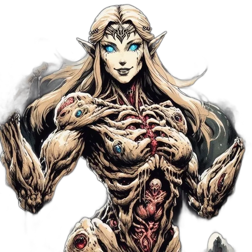 jewelry, creature, comic book art, concept art, fantasy art, pixel art, ethereal, possessing transparent PNG cut-out
