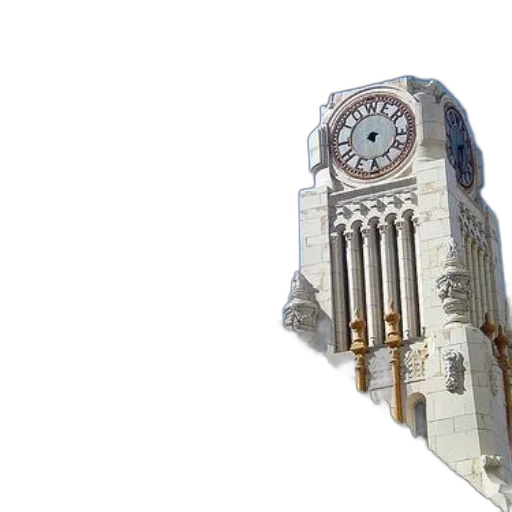 building, robot, weapon, staff, 3d render, photorealistic, concept art, clock transparent PNG cut-out