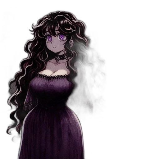 dress, hair, staff, mask, fantasy art, concept art, anime, pixel art transparent PNG cut-out