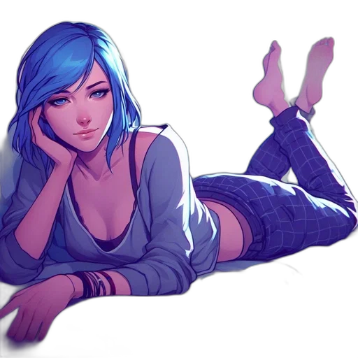 dress, concept art, anime, fantasy art, watercolor, neon lights, blue, pastel transparent PNG cut-out