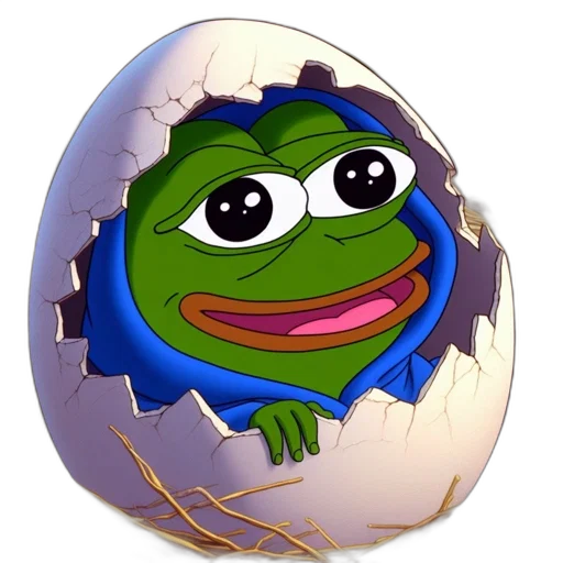 food, photorealistic, green, frog-like, character, bursts, cracked, egg transparent PNG cut-out