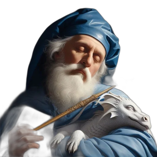 face, hat, staff, crown, photorealistic, 3d render, concept art, oil painting transparent PNG cut-out