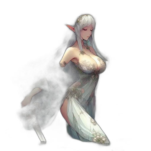 dress, dragon, creature, concept art, fantasy art, pixel art, 3d render, underwater transparent PNG cut-out