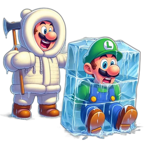 furniture, concept art, pixel art, 3d render, comic book art, snow, two, animated transparent PNG cut-out