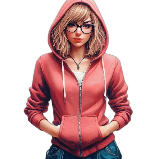jacket, face, staff, pixel art, concept art, photorealistic, 3d render, red transparent PNG cut-out
