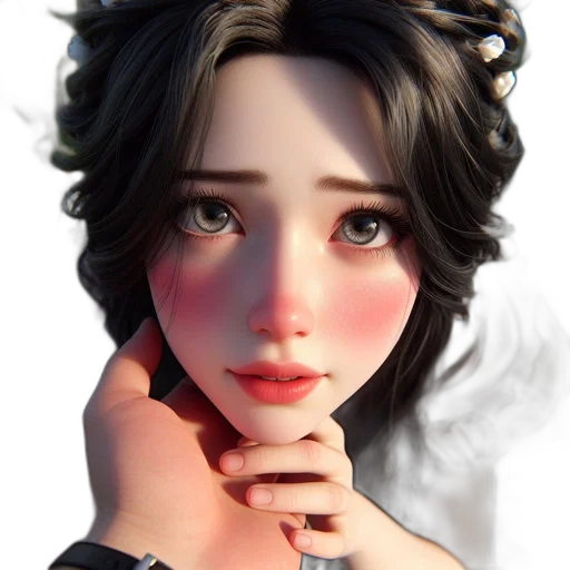 face, crown, dress, jewelry, fantasy art, photorealistic, 3d render, concept art transparent PNG cut-out