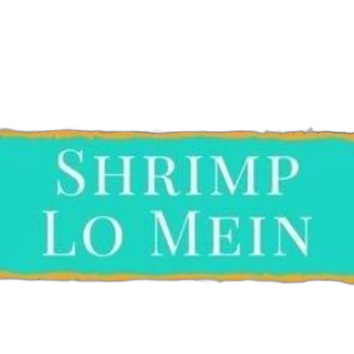 vibrant, turquoise, banner, text, shrimp, mein, white, accompanied transparent PNG cut-out