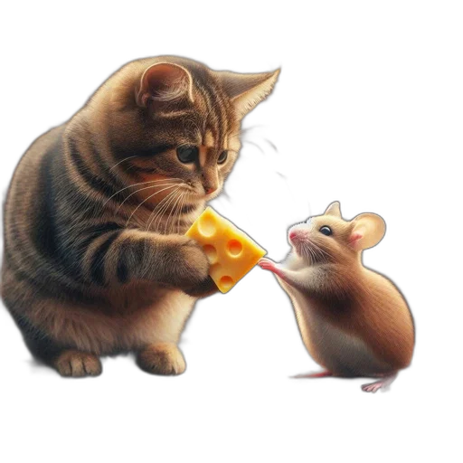 food, animal, concept art, photorealistic, cat, mouse, share, moment transparent PNG cut-out