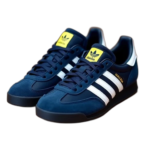 shoes, pair, navy, blue, adidas, sneakers, white, stripes transparent PNG cut-out