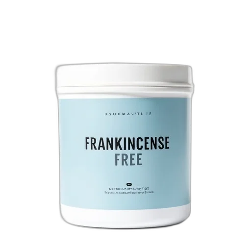 white, cylindrical, container, blue, label, featuring, text, frankincense transparent PNG cut-out