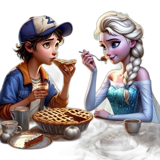 food, fantasy art, pixel art, concept art, photorealistic, fire, forest, snow transparent PNG cut-out