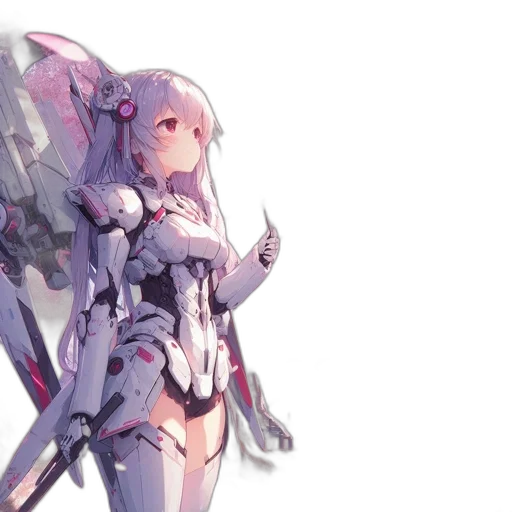 robot, weapon, sword, dress, concept art, anime, fantasy art, cyberpunk transparent PNG cut-out