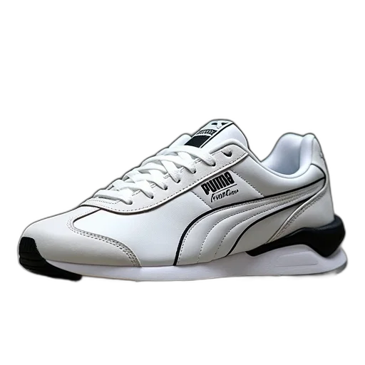 shoes, photorealistic, 3d render, monochrome, puma, mens, smash, low transparent PNG cut-out