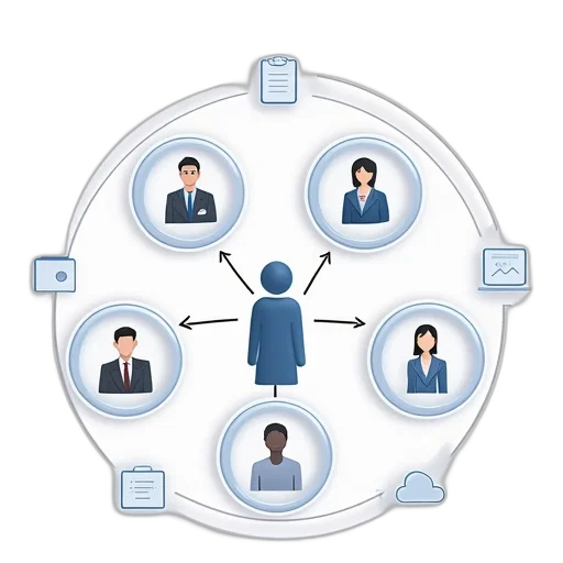 staff, crm, diagram, customer, relations transparent PNG cut-out