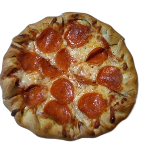 food, crown, jacket, weapon, 3d render, photorealistic, pepperoni, pizza transparent PNG cut-out