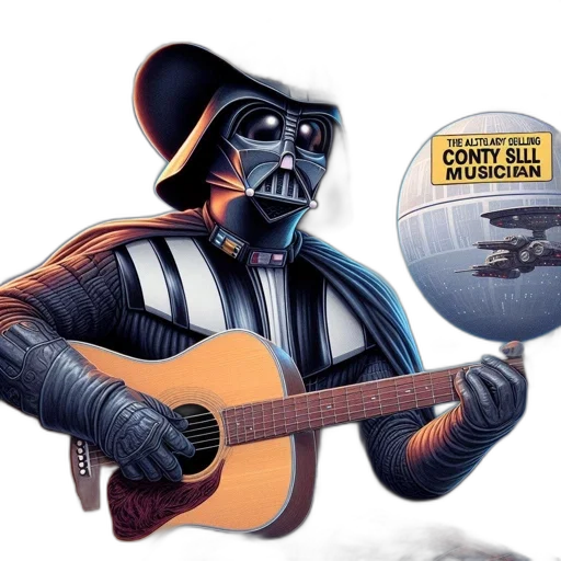 concept art, comic book art, darth, vader, depicted, wearing, cowboy, hat transparent PNG cut-out