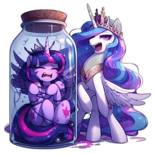 bottle, dress, crown, concept art, fantasy art, pixel art, vaporwave, two transparent PNG cut-out