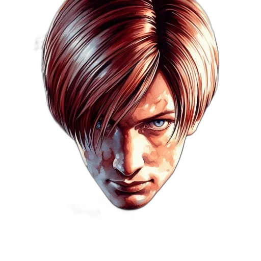 face, hair, mask, comic book art, photorealistic, concept art, pixel art, intense transparent PNG cut-out