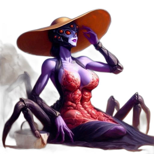dress, creature, concept art, fantasy art, comic book art, pixel art, dark, red transparent PNG cut-out