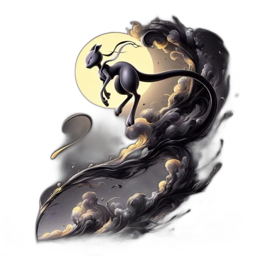 dragon, staff, fantasy art, concept art, anime, photorealistic, golden, dark transparent PNG cut-out
