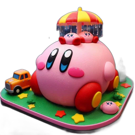 car, hat, crown, animal, 3d render, concept art, photorealistic, kirby-like transparent PNG cut-out