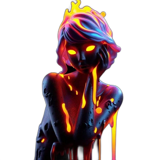 crown, dress, creature, concept art, pixel art, cyberpunk, comic book art, neon lights transparent PNG cut-out