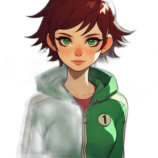 jacket, face, staff, creature, pixel art, concept art, anime, cartoon transparent PNG cut-out