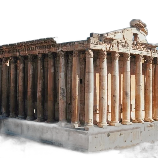 building, 3d render, photorealistic, concept art, snow, ancient, stone, columns transparent PNG cut-out