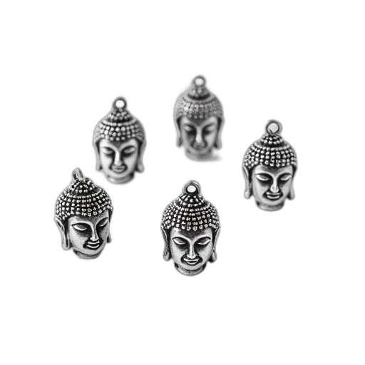jewelry, crown, mask, collection, six, silver, buddha, head transparent PNG cut-out