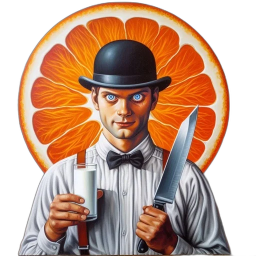 staff, robot, hat, oil painting, comic book art, photorealistic, concept art, unusual transparent PNG cut-out