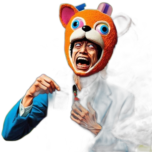 mask, creature, animal, face, concept art, 3d render, comic book art, pixel art transparent PNG cut-out
