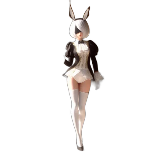 dress, hat, mask, creature, concept art, 3d render, fantasy art, pixel art transparent PNG cut-out