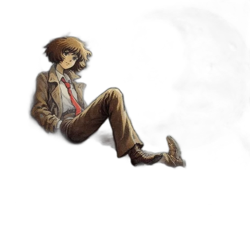 hat, jacket, staff, robot, concept art, watercolor, pixel art, anime transparent PNG cut-out