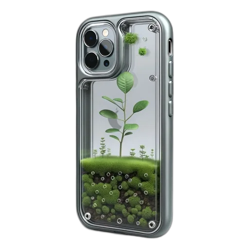 food, 3d render, concept art, photorealistic, green, iphone, resides, within transparent PNG cut-out