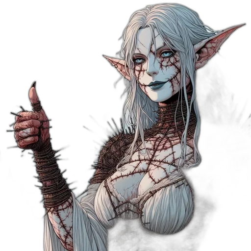 staff, fantasy art, concept art, comic book art, pixel art, blue, ethereal, scarred transparent PNG cut-out